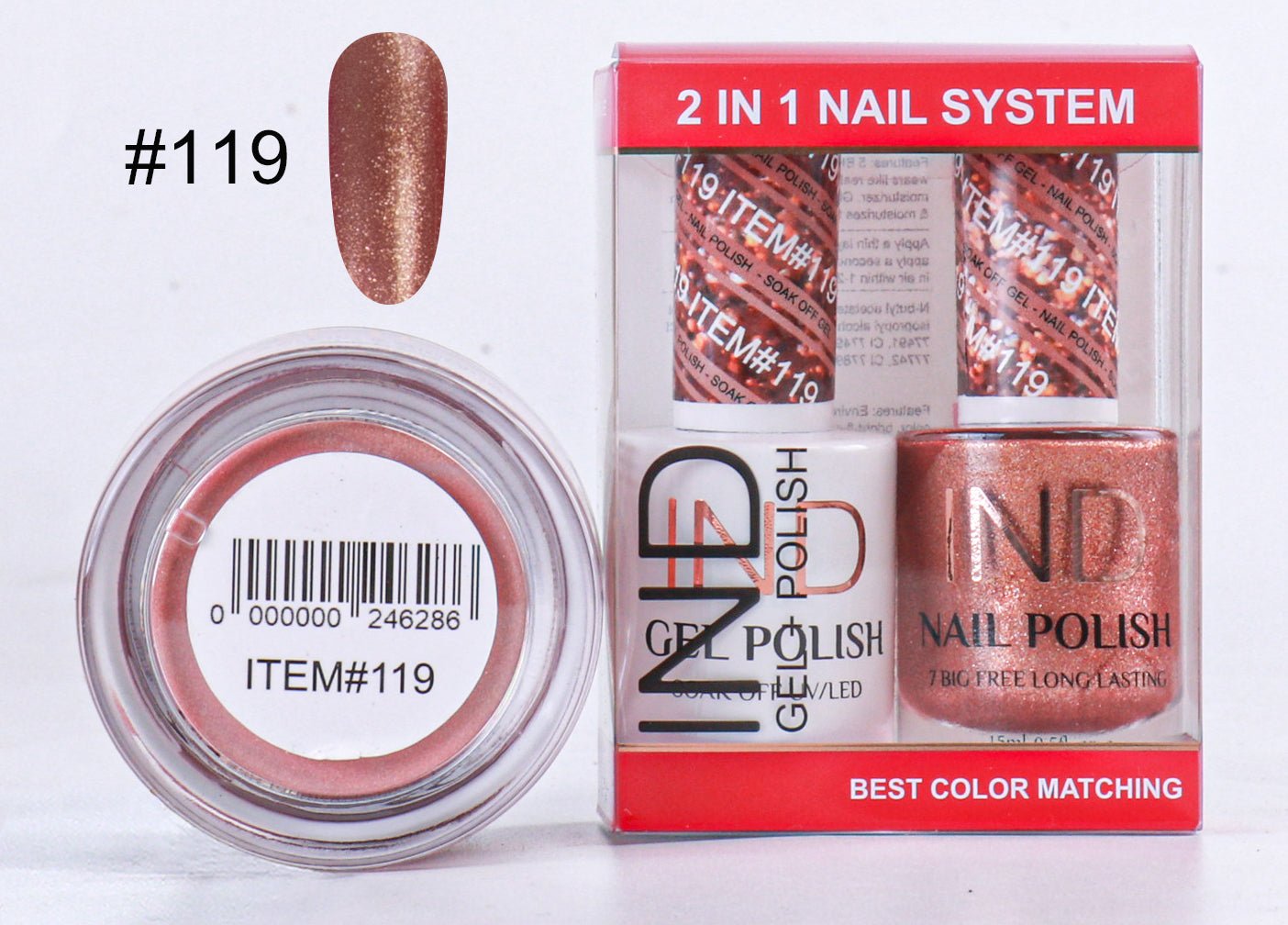 IND 3 IN 1 Combo Gel +Lacquer+dipping powder - #119