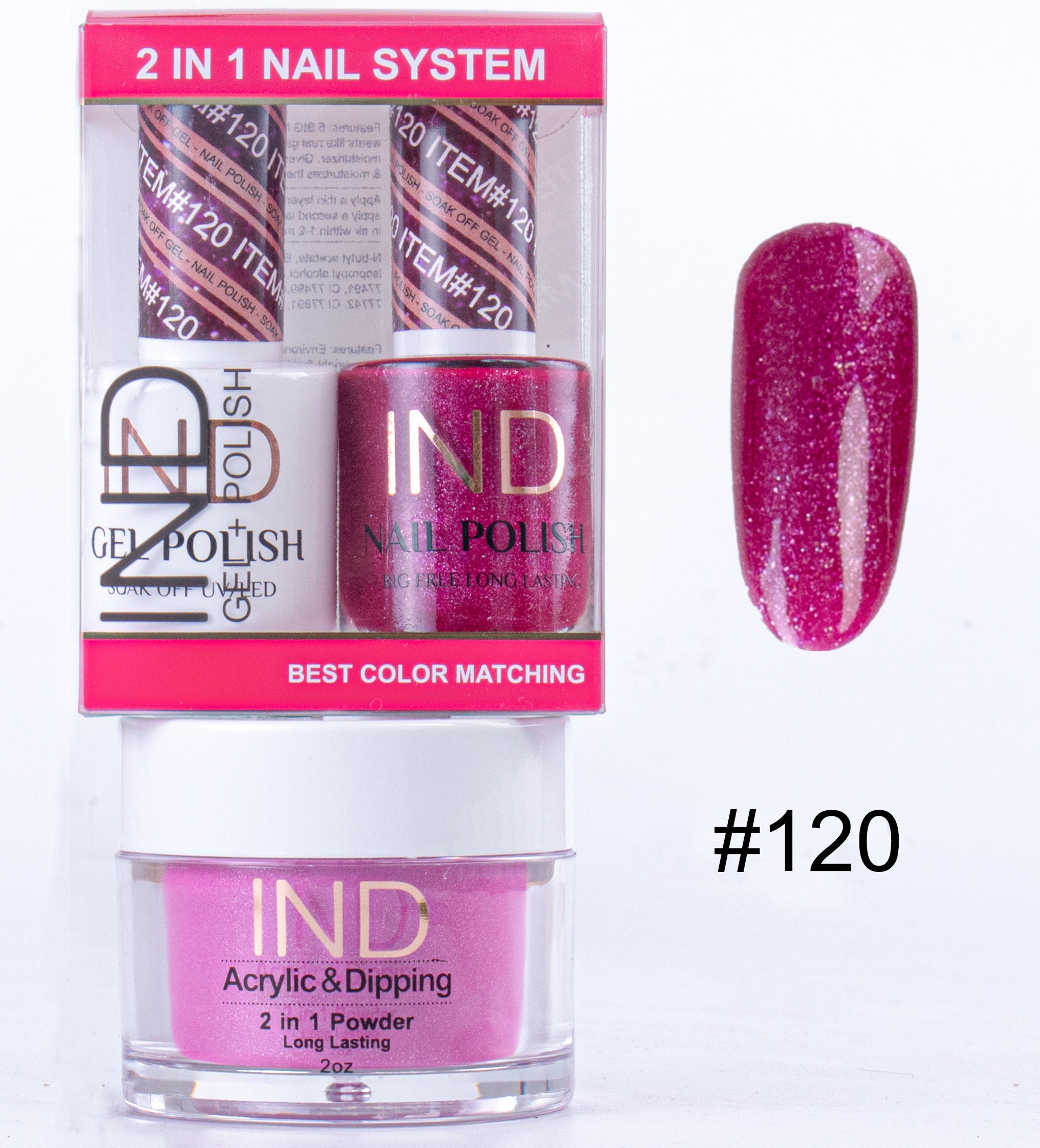 IND 3 IN 1 Combo Gel +Lacquer+dipping powder - #120