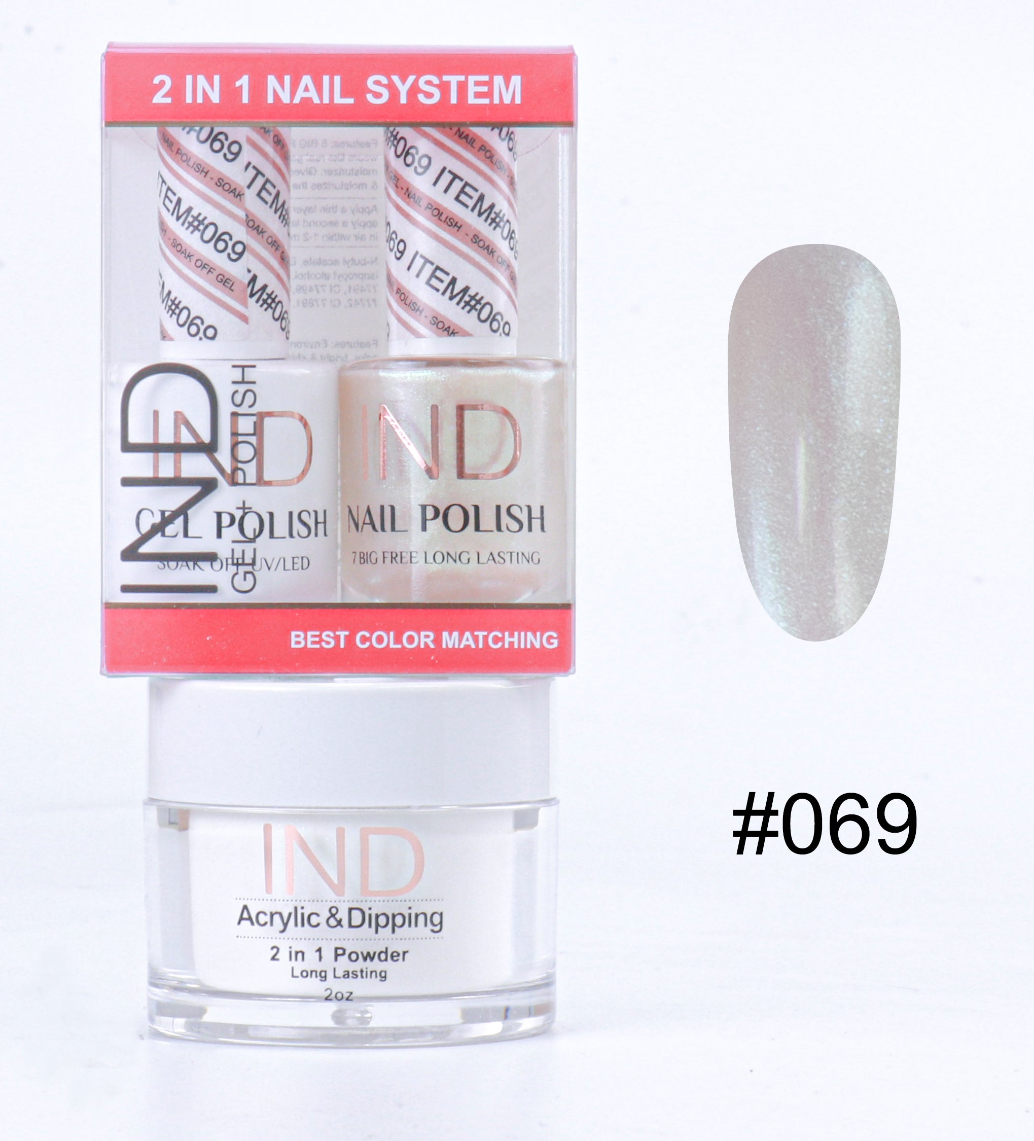 IND Combo 3 TRONG 1 Gel + Sơn mài + Phấn phủ - #69