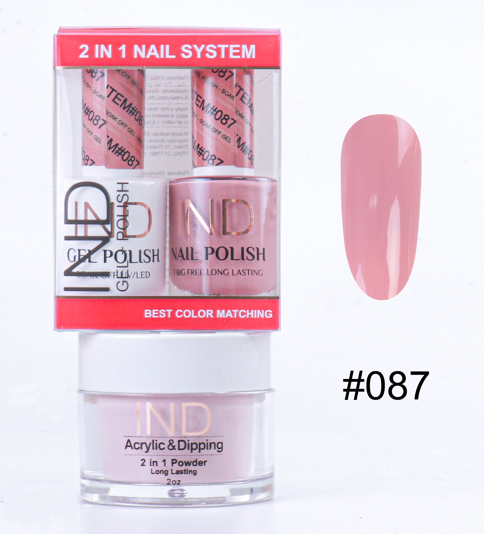 Combo IND 3 TRONG 1 Gel + Sơn mài + Phấn phủ - #87