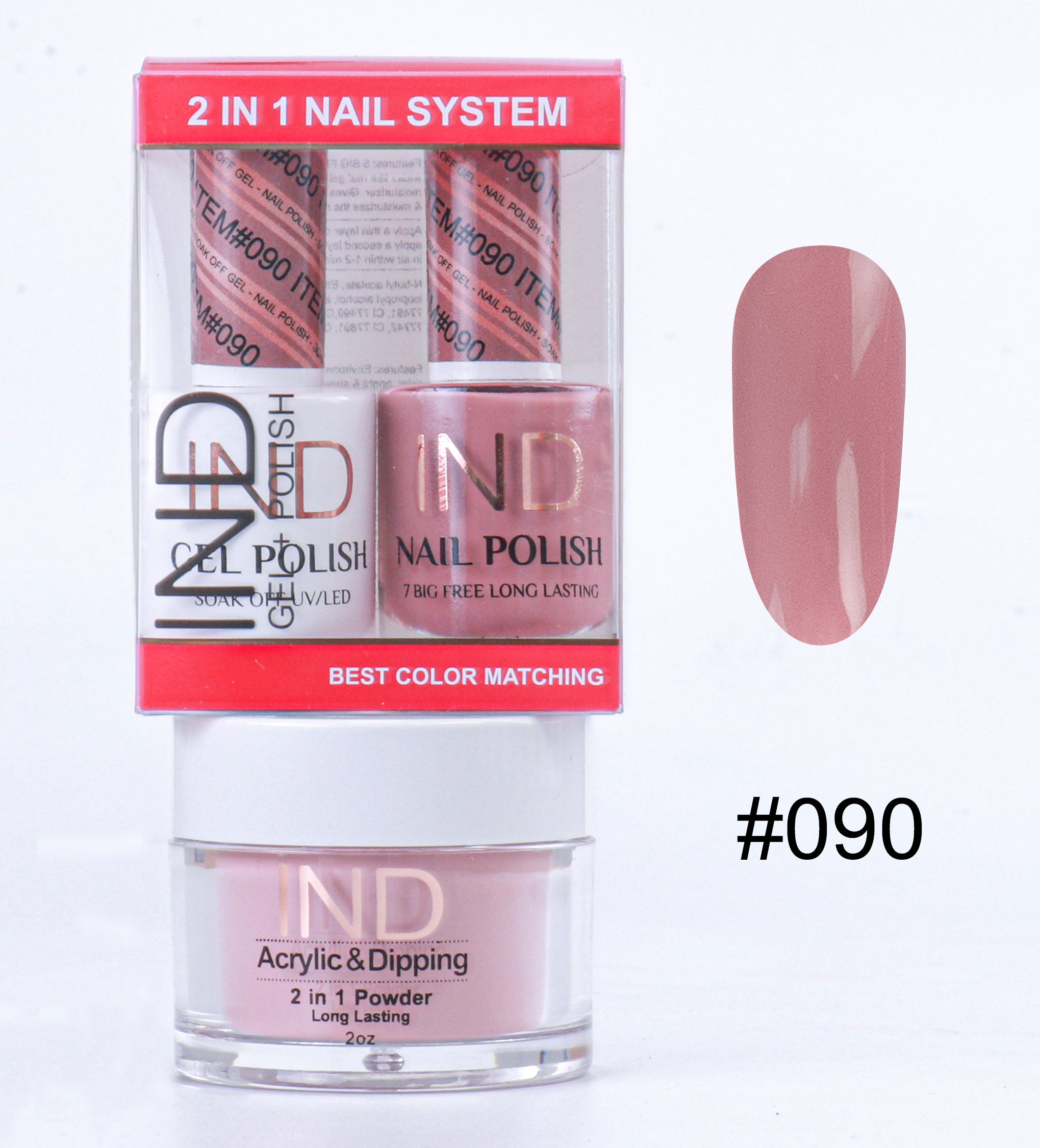 Combo IND 3 TRONG 1 Gel + Sơn mài + Phấn phủ - #90