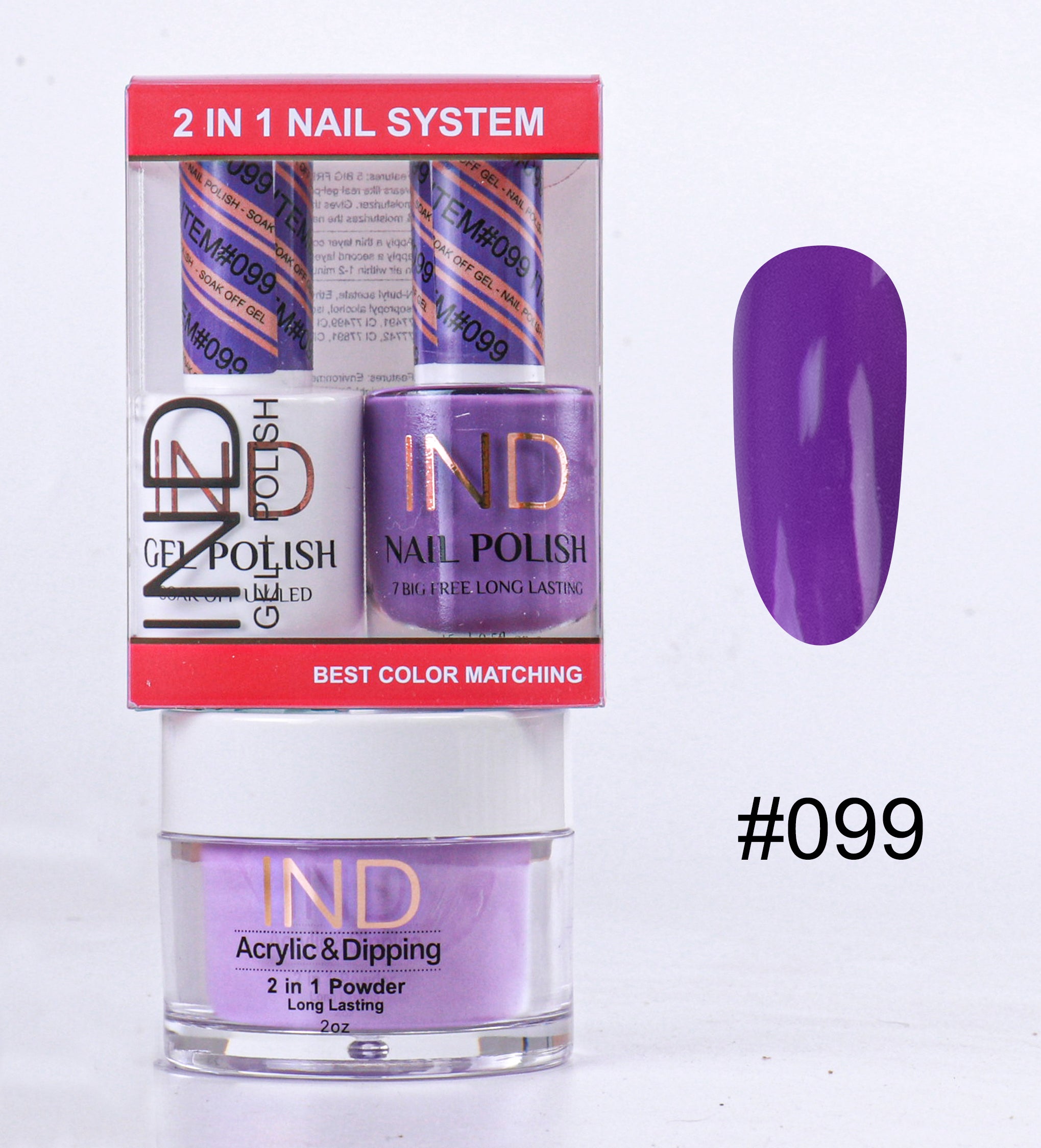 Combo IND 3 TRONG 1 Gel + Sơn mài + Phấn phủ - #99