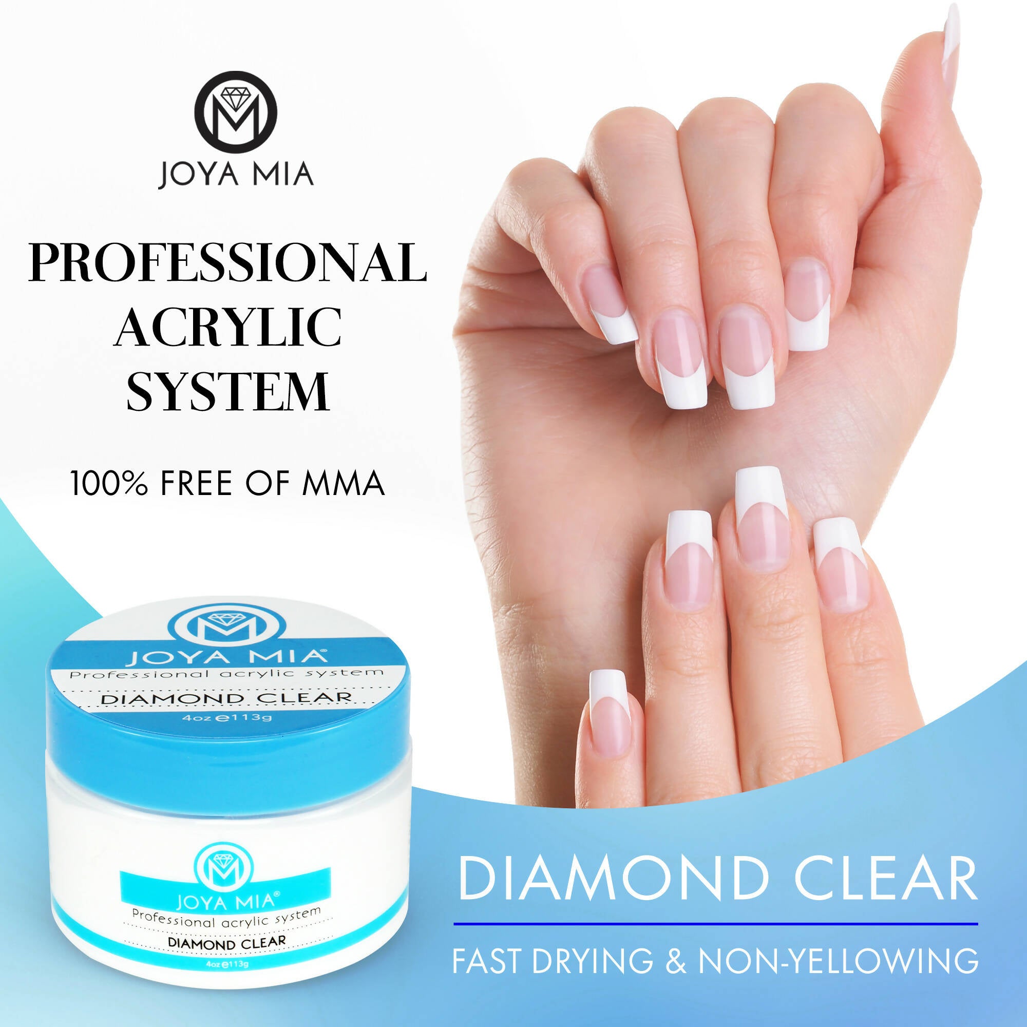 Joya Mia_B07DVCF4D9 Acrylic Powder 4oz Diamond Clear_Image 2