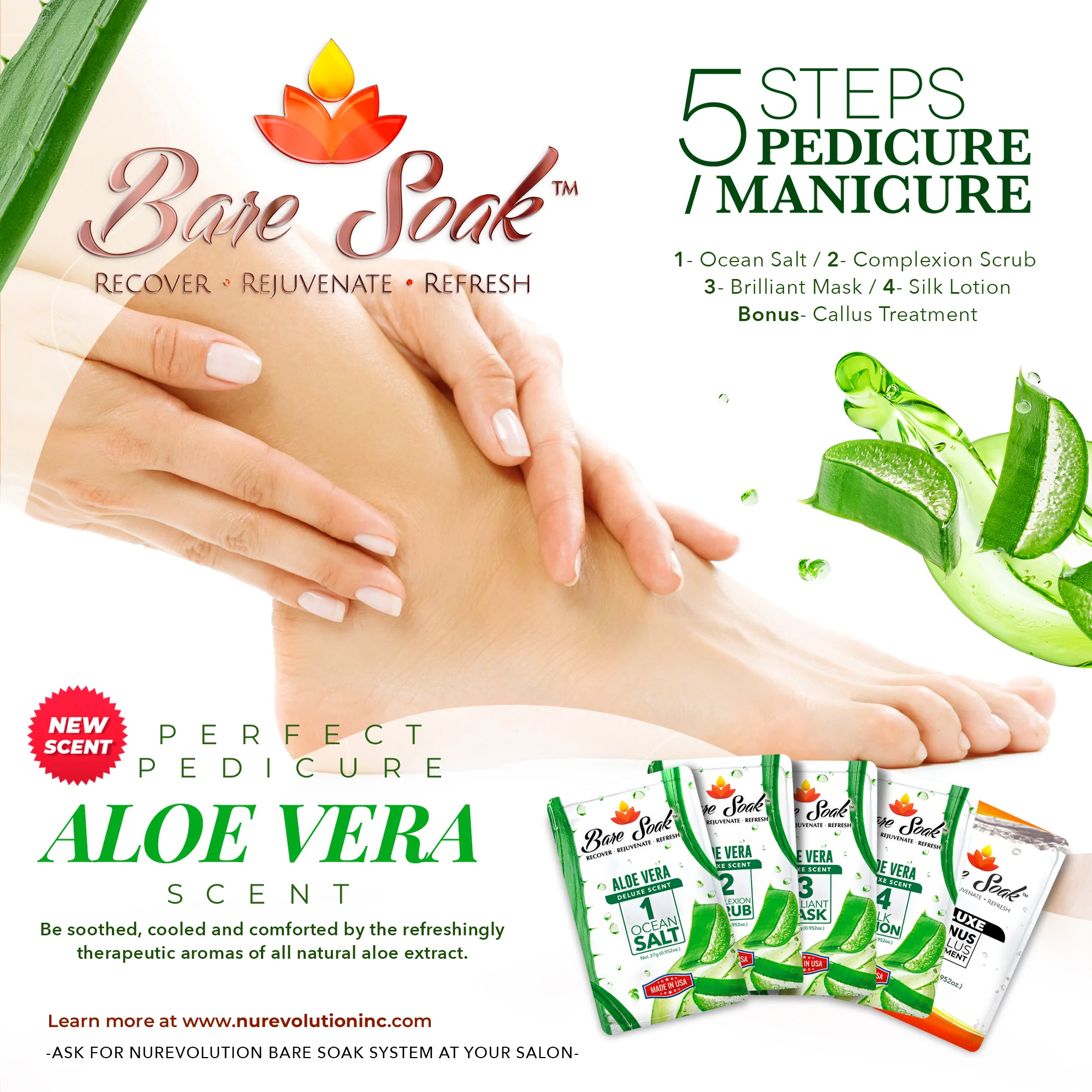 NuRevolution Deluxe 5 Steps Pedicure - Aloe Vera